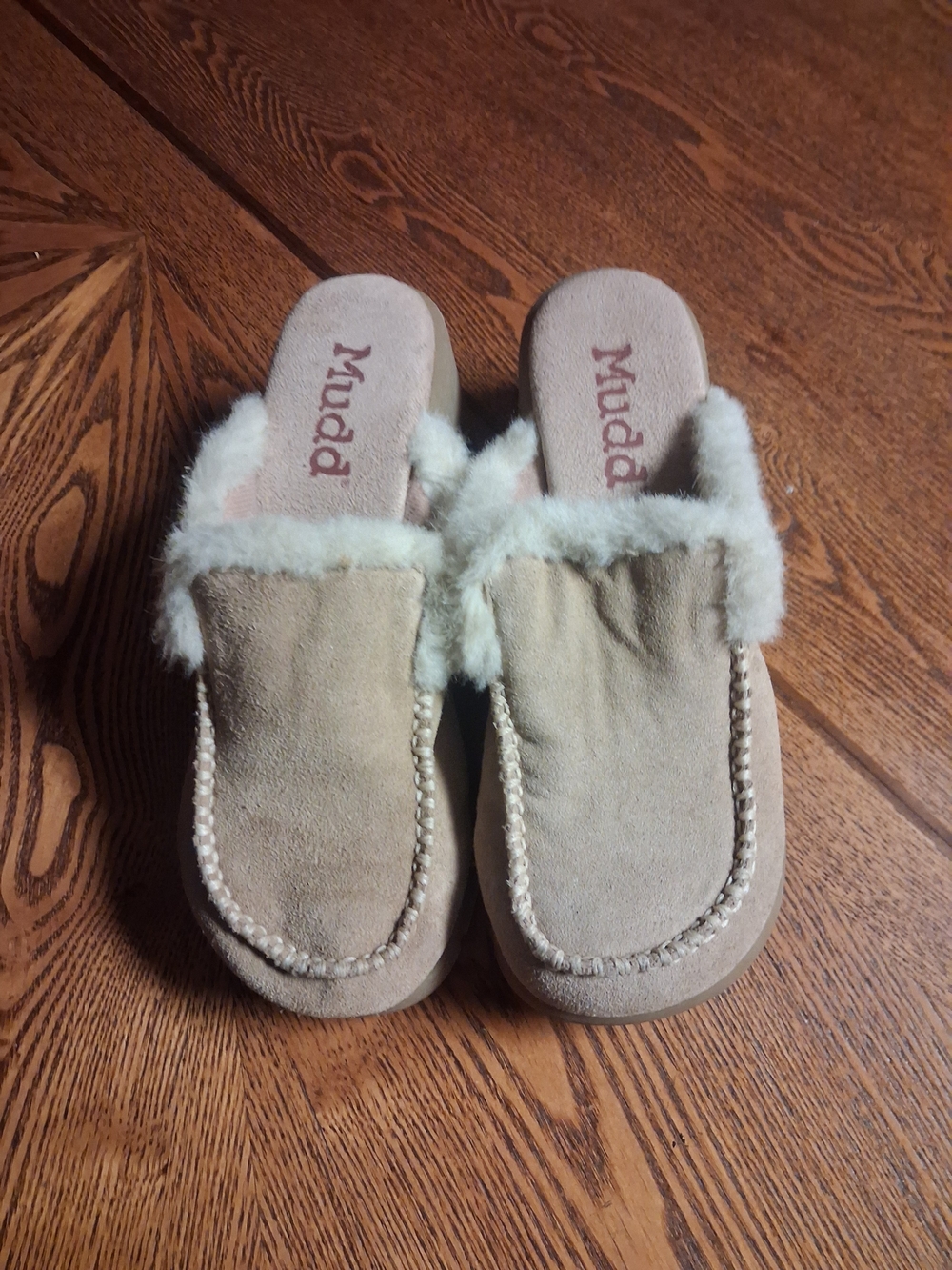 Vintage Mudd Kids Light Brown Faux-Shearling Slip-Ons